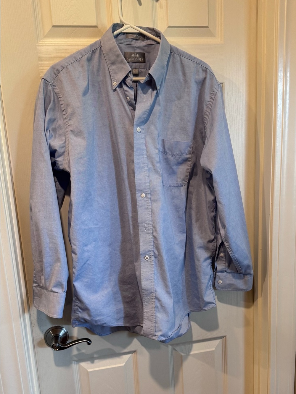 Stafford Light Blue Button-Down Oxford Shirt
